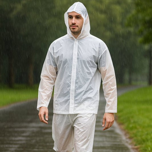 Full-Body Rain Suit β Jacket & Pants Set Fashion Portable Adult Rain Coat (1pc)