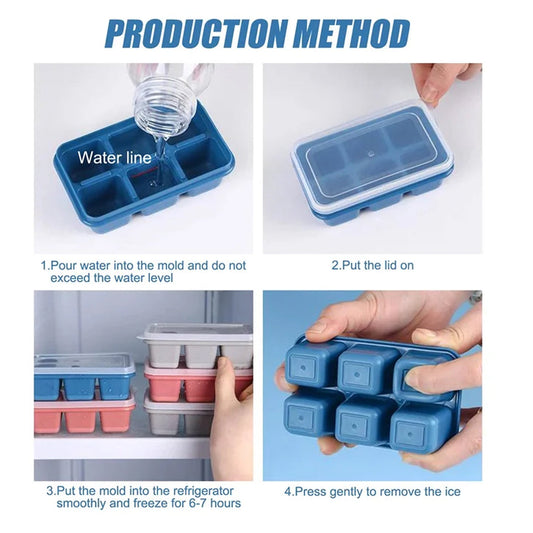 6-Cavity Silicone Ice Tray β Ideal for Kitchen & Home Use