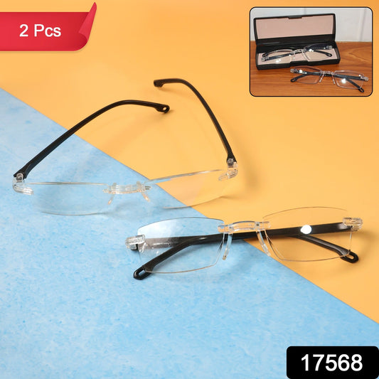 Pack of 2 Rimless Reading Glasses β Lightweight Comfort Readers