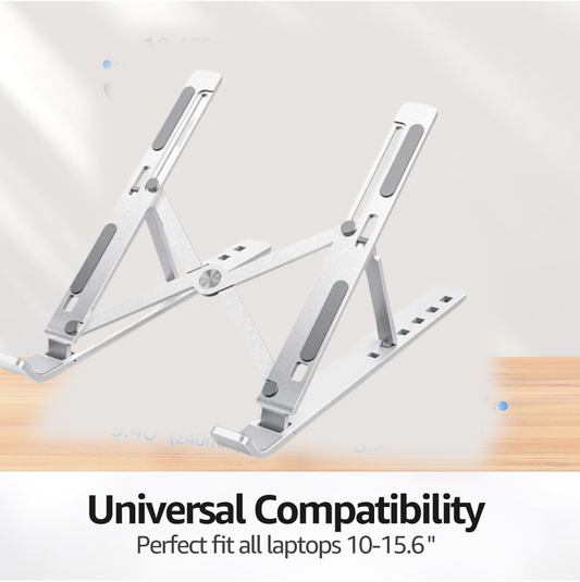 Metal Portable Laptop Stand β 6-Angle Adjustable Riser for Laptops, Phones & Tablets