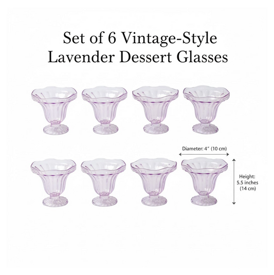 Crystal Plastic Ice-Cream Bowl Set β Serving Bowls (6 Pc)