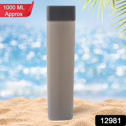 Square Plastic Water Bottle β 1000ml Leakproof BPA-Free for Office, Gym & Home (1 Pc)