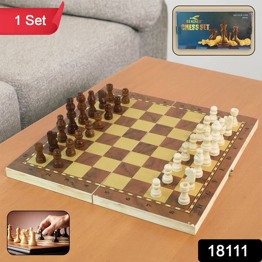 Foldable Wooden Chess Board Set (30 Γ 30 Cm / 1 Set)