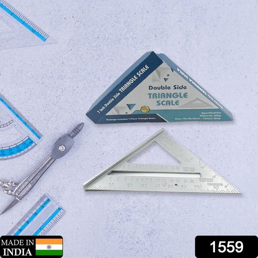 Double-Sided 45Β° Triangle Ruler β 7-Inch Aluminum Alloy Rafter Square for Home Use