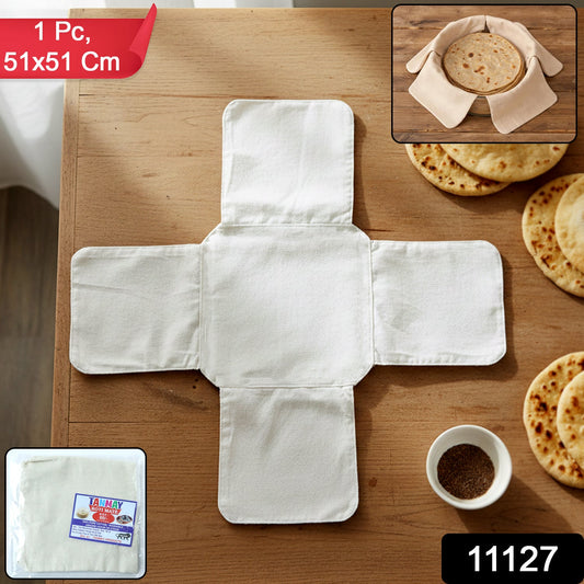 Pure Cotton Roti Mate Cloth, Round roti Cover (51 Γ 51 Cm, 1 Pc)