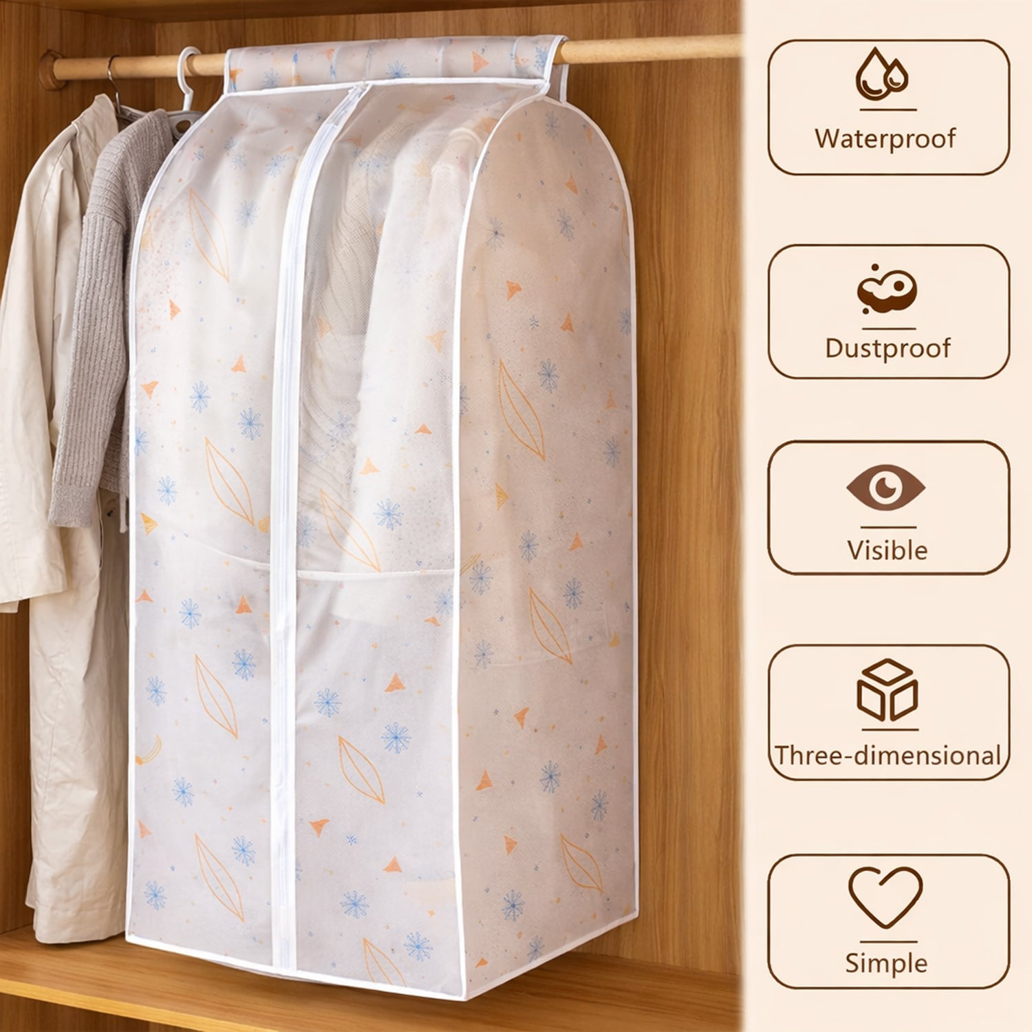 zipper garment bag for storage and travel